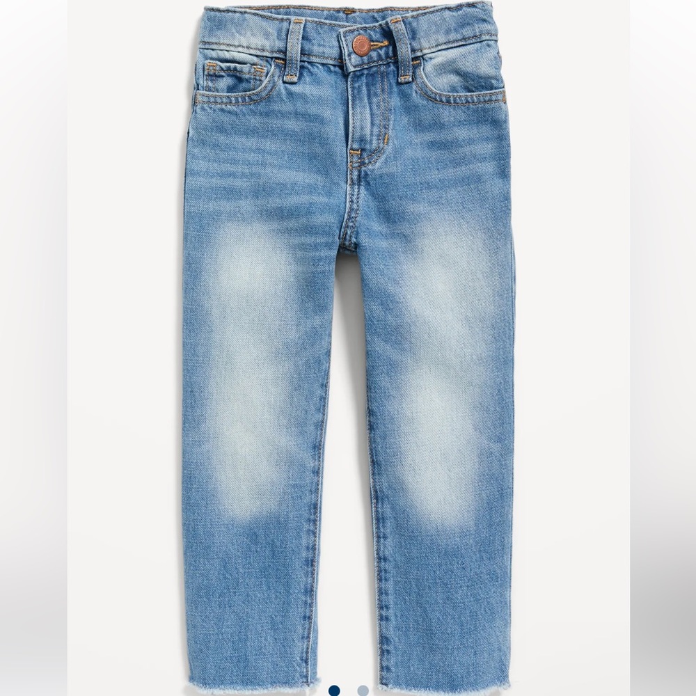 OLD NAVY Unisex Slouchy Straight Non-Stretch Cut-Off Jeans for Toddler